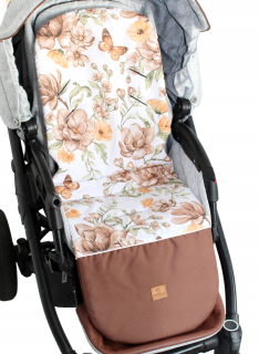 Vložka do kočíka, vodeodolná opierka nôh, Flowers Maggie XL, 90 cm